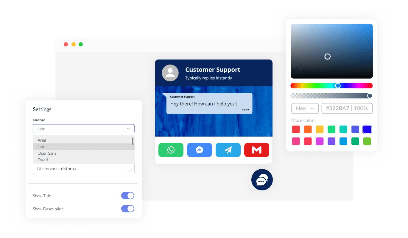 All In One Chat - Fully Customizable All in One Chat Widget