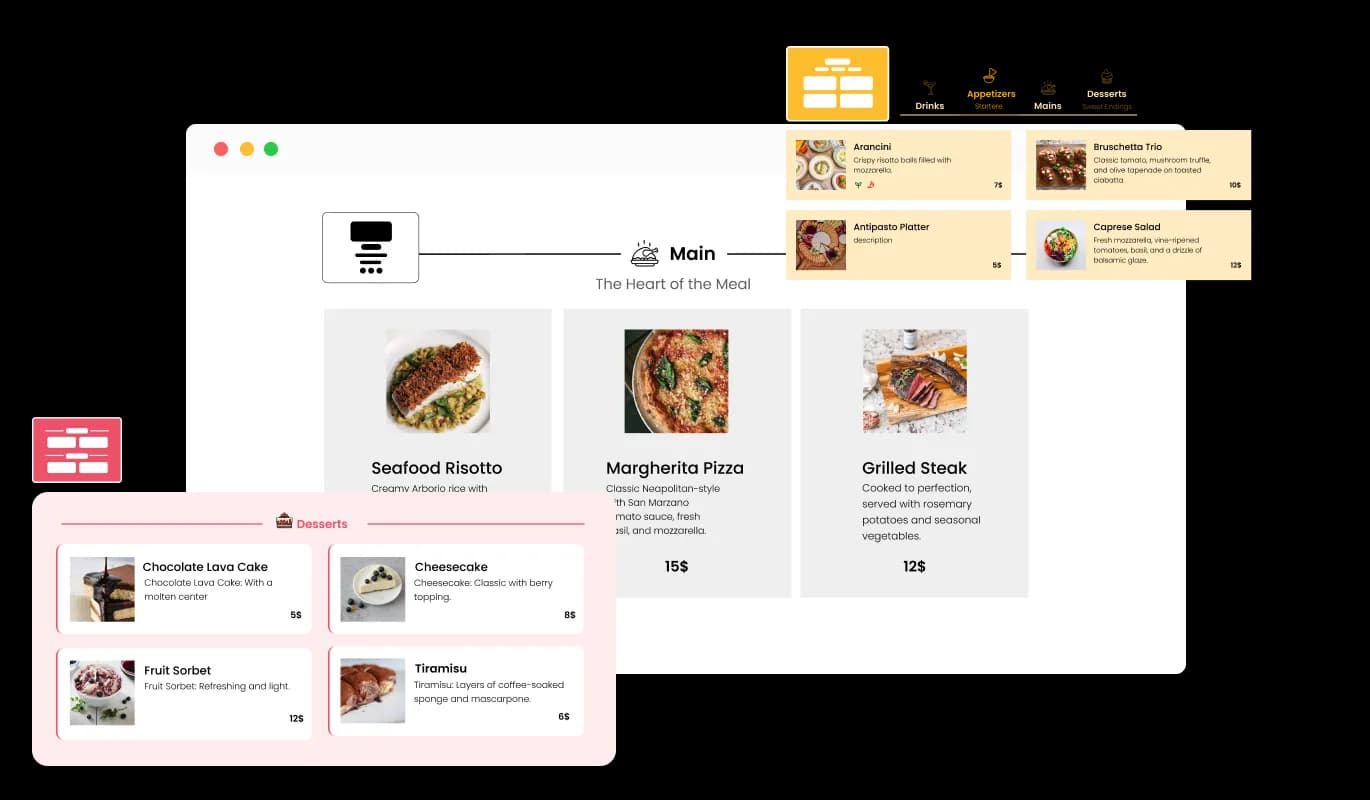 Restaurant Menu - Customize Your Menu and Dish Layouts for a Unique Look