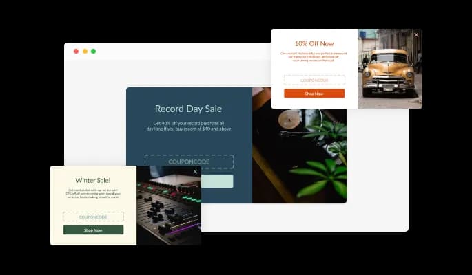 Coupon Popup - Colorful skins to choose from for your Commerce Vision website
