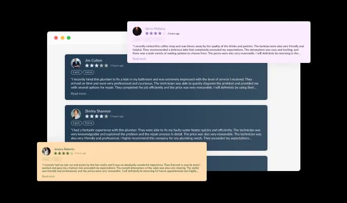 Yelp Reviews - Webflow Yelp reviews plugin Multiple Skins