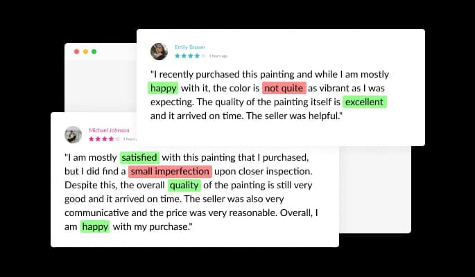 Etsy Reviews - Include or Exclude Keywords