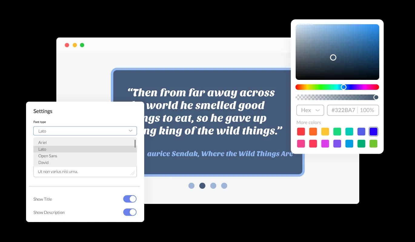 Quotes Carousel - Fully Customizable Quotes Carousel Widget