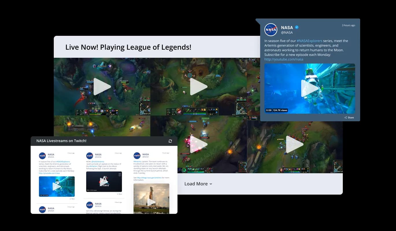 Twitch Feed - NinjaSites Website Builder Twitch Feed Multiple Layouts