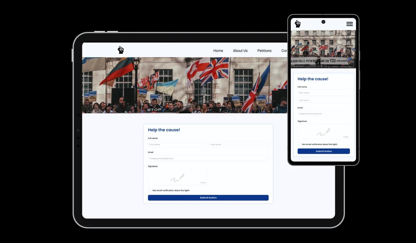 Petition Form - Perfectly Responsive online petition