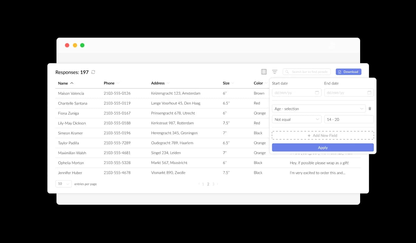 Order Form - Effortless Collection of Product Order Data