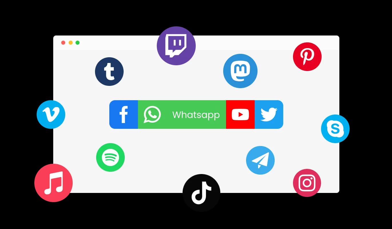 Social Media Links - A Large Selection of Platforms & Icons