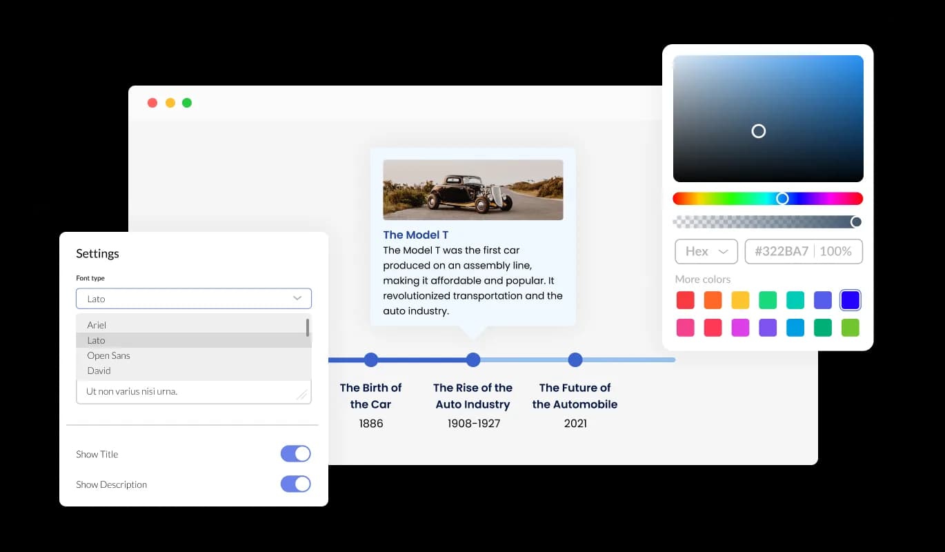 Timeline - Comprehensive Customization Options for Weebly Timelines