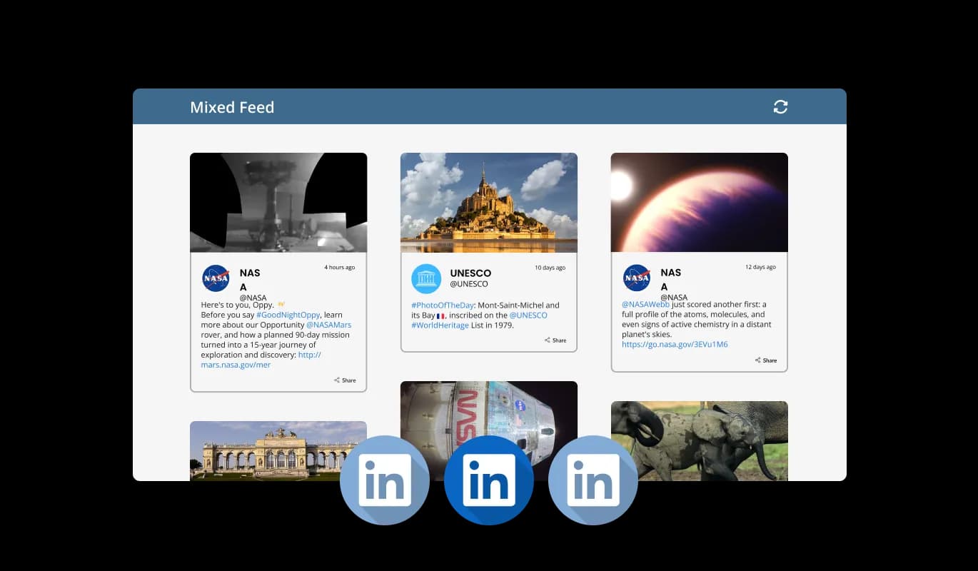 Linkedin Feed - Multiple Feed Types