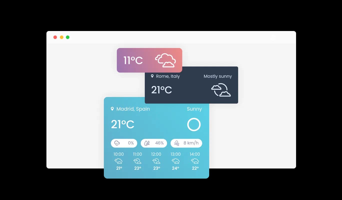 Live Weather Forecast - Multiple Layouts