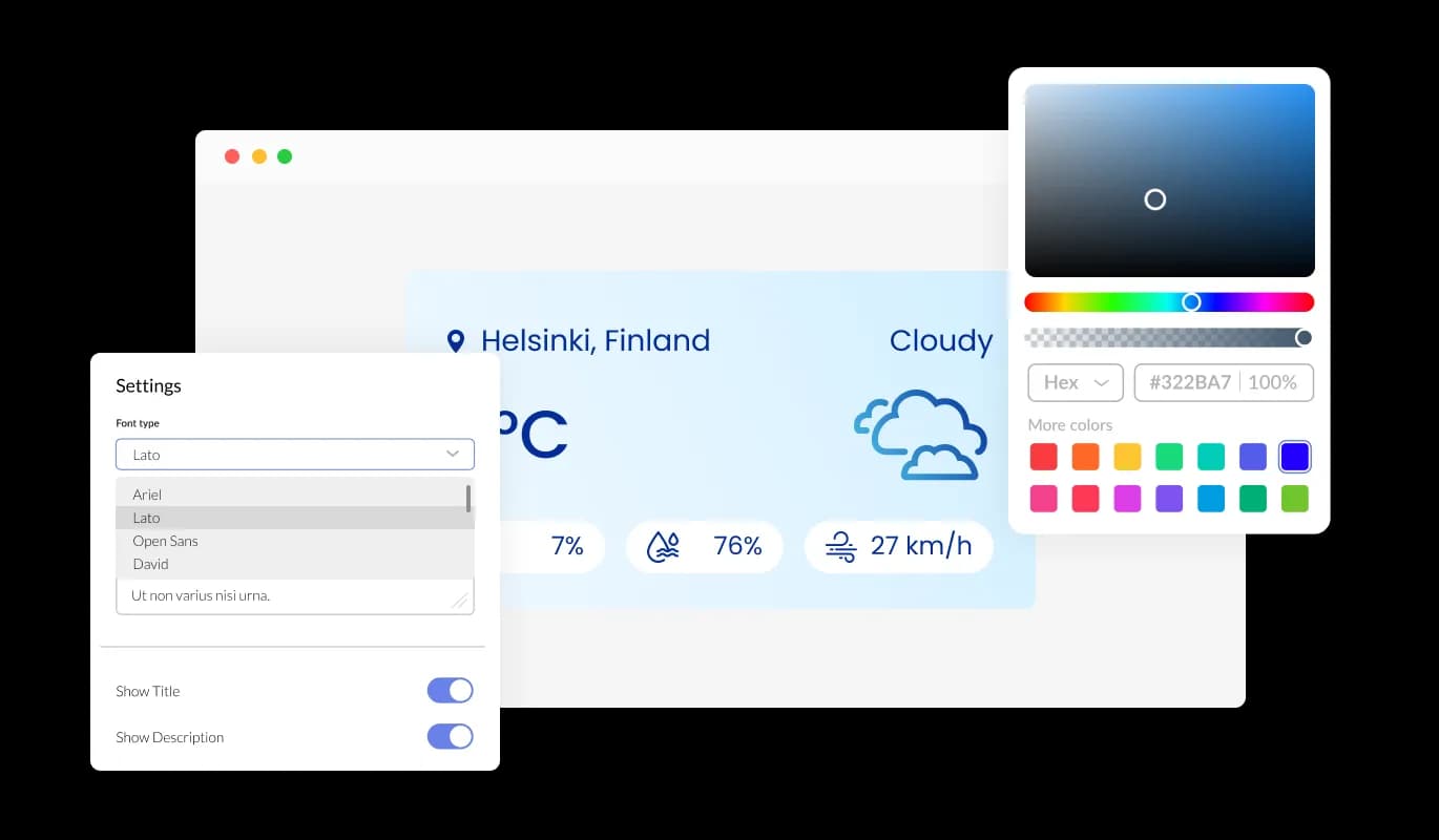 Live Weather Forecast - Customizable Live weather forecast integration Design