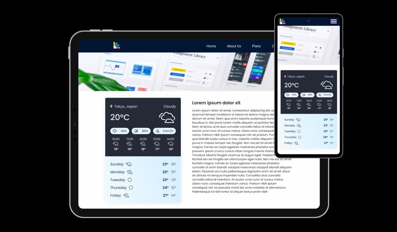 Live Weather Forecast - Responsive Google Sites weather widget Design