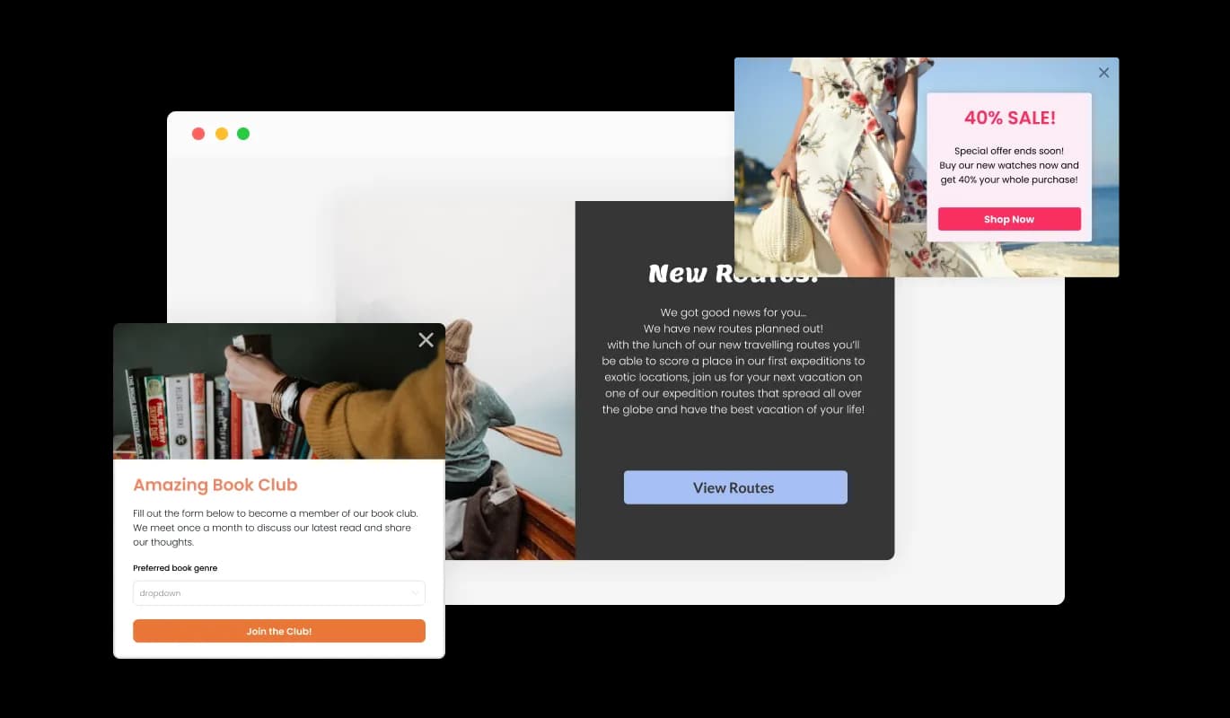 Popup Builder - Choose a Popup Layout That Matches Your Webflow website