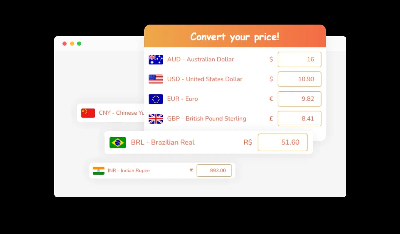 Currency Converter - Display Multiple Currencies on you BOWWE website