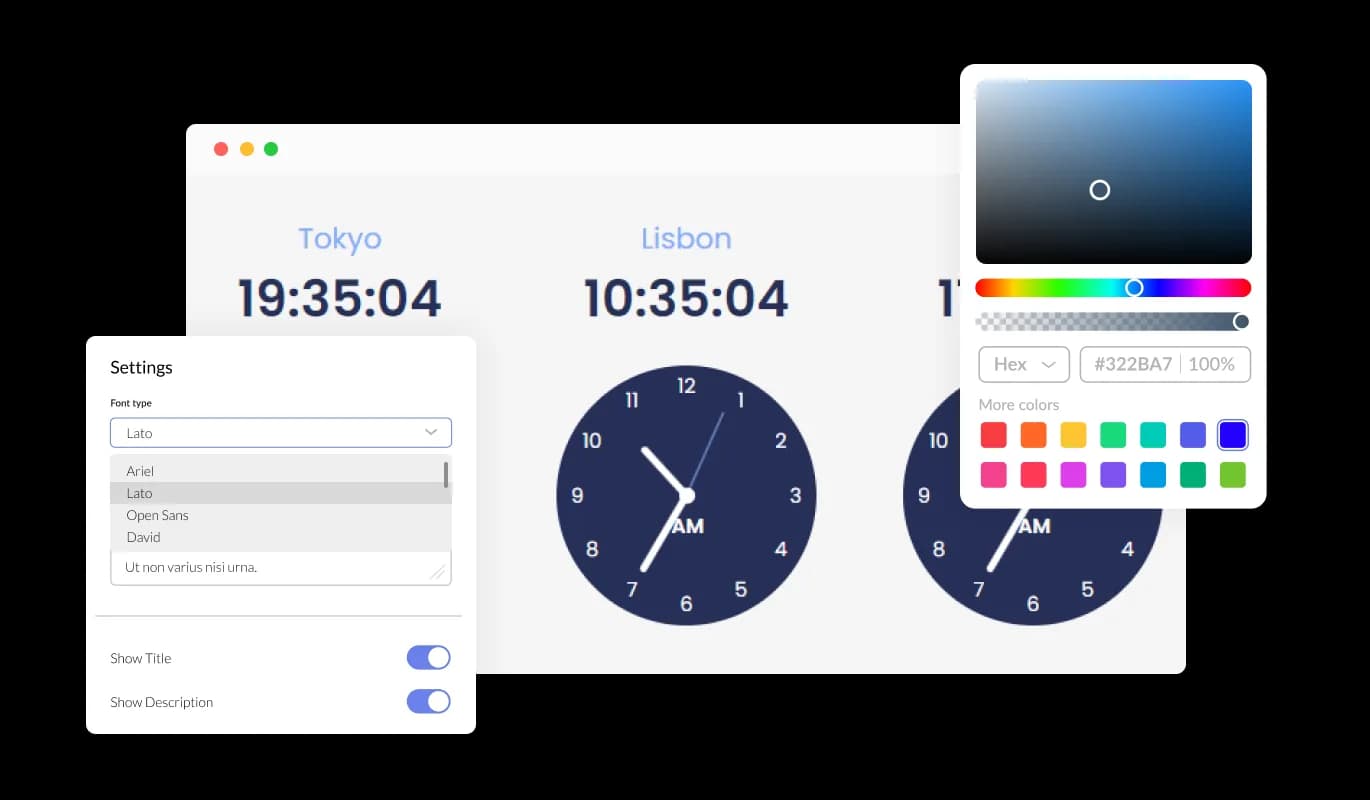 World Clock - Fully Customizable World Clock plugin