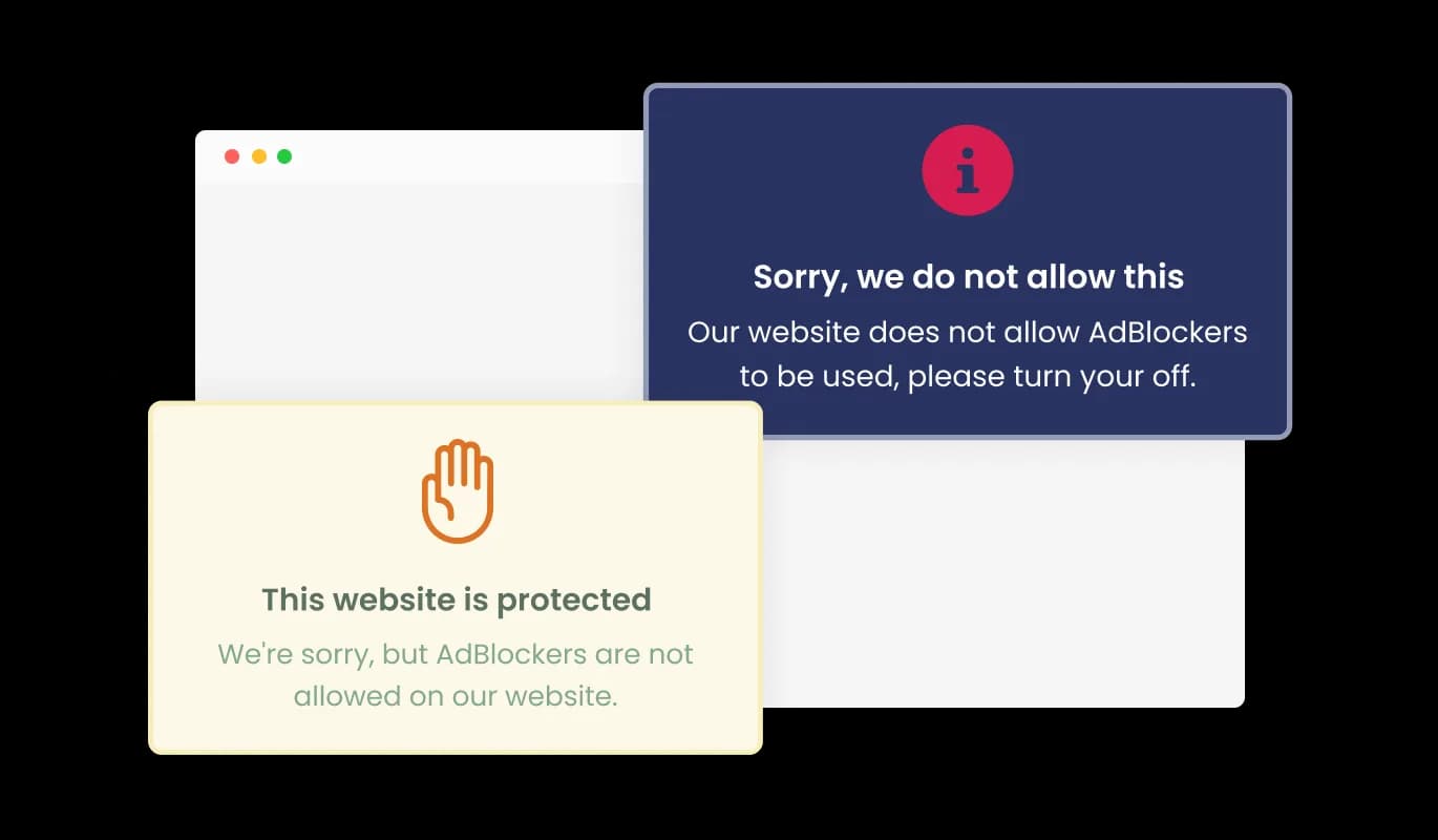 AdBlocker Detector - Multiple Webflow AdBlocker Detector Design Skins