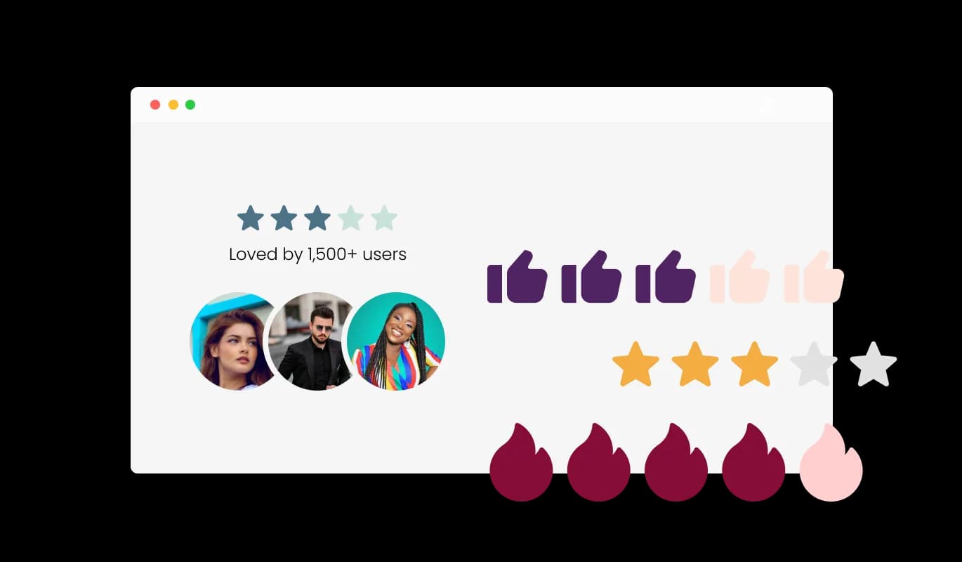 Social Proof Avatars - Customizable User Ratings