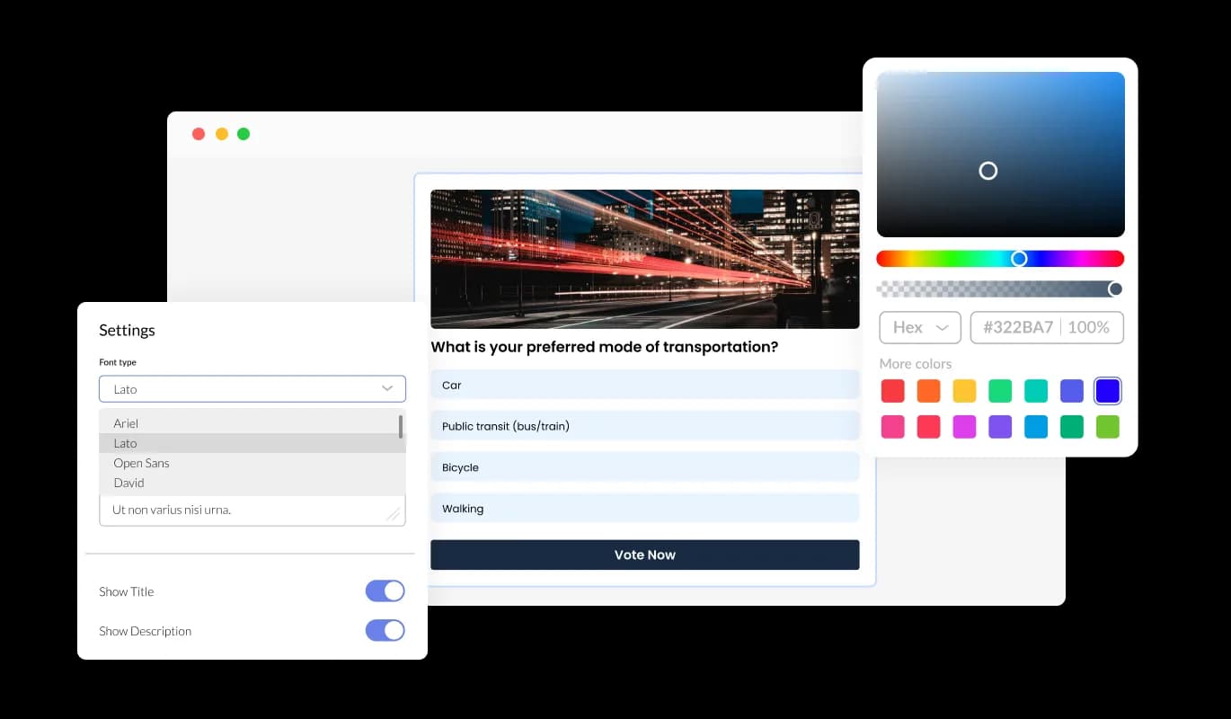 Poll - Complete Customization with Lightspeed Poll maker