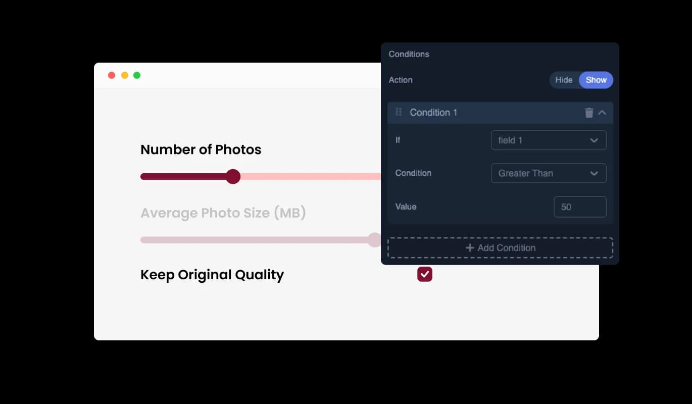 Calculator - Dynamic Field Conditions