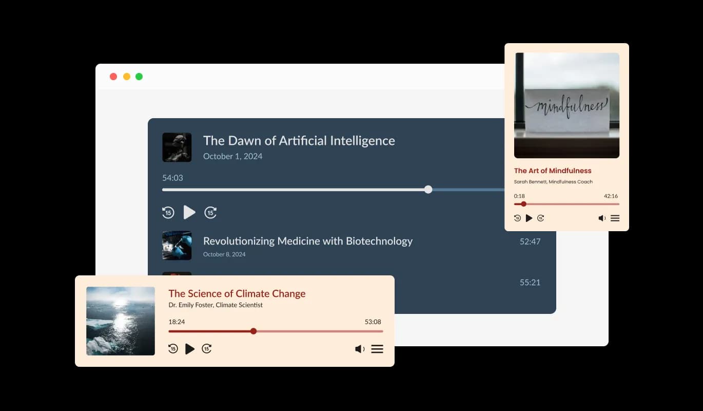 Podcast Player - Variety of Webflow Podcast Player Layouts