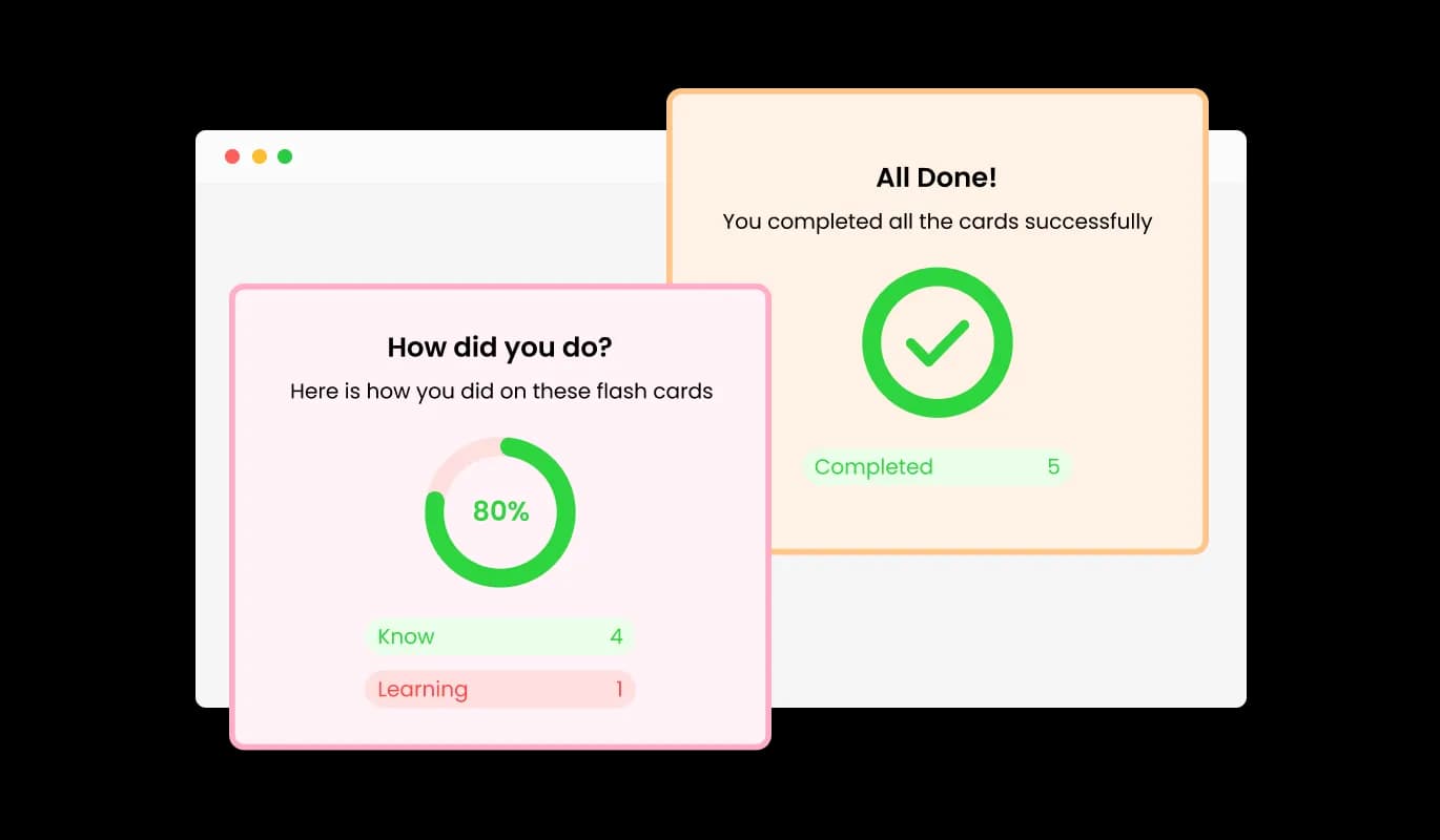 Flash Cards - Interactive End Screen for Flash Cards