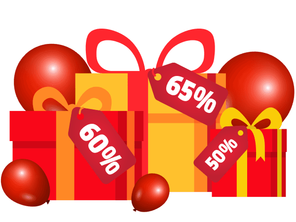 Up to 65% Off on Annual Plans feature