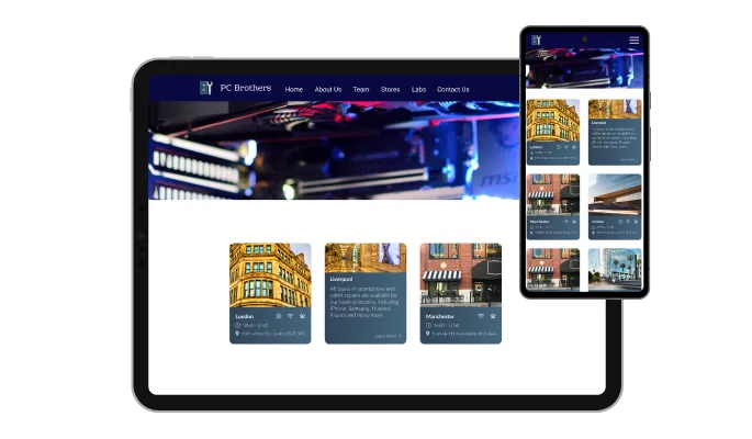 Company Branch Flip Cards - Fully Responsive