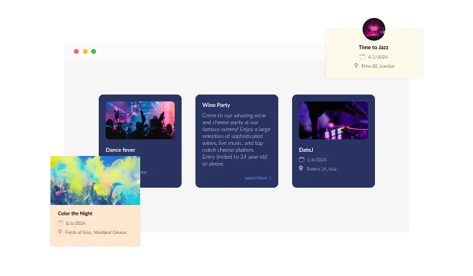 Event Flip Cards - Various Layouts