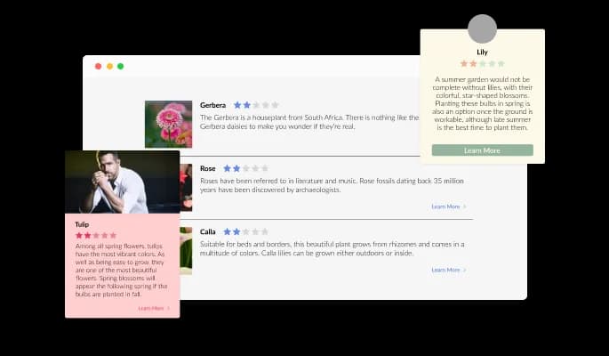 Info List - Choose from multiple layouts