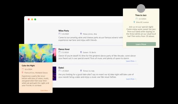 Event List - Stunning layouts