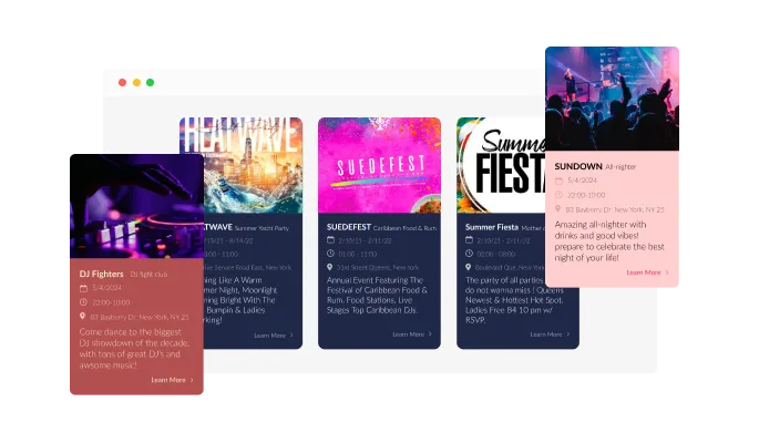 Event List - Colorful skins selection
