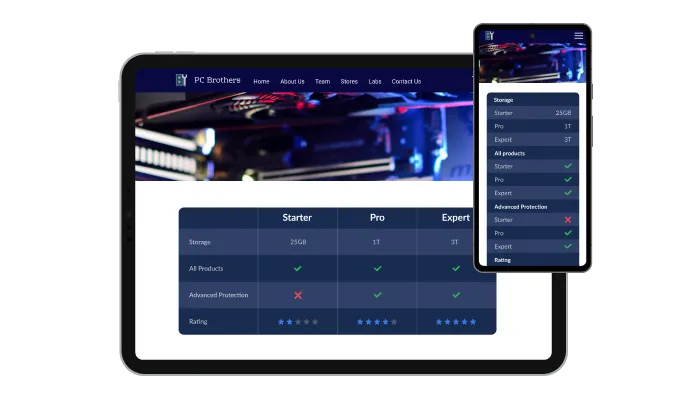 Comparison Tables - Perfectly Responsive Comparison Tables