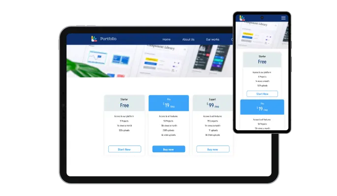 Pricing Tables - Designing for clickbooq portfolio is all about responsive design