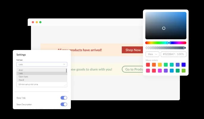 Notification Bar - You can fully customize the widget design
