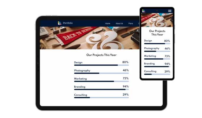 Progress Bars - Perfectly Responsive Design for your Genially presentation
