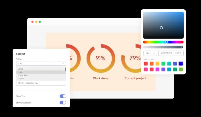 Progress Circles - Fully Customizable widget Design