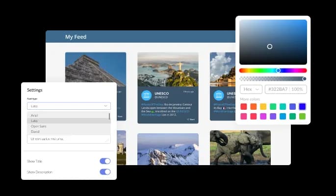 Social Media & RSS Feeds - Fully Customizable