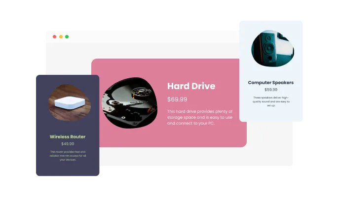 Product Blobs - Layout variations