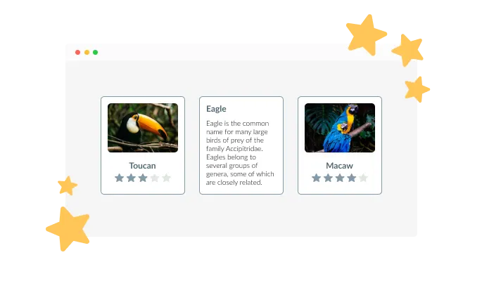 Flip Cards - Ratings can be customized
