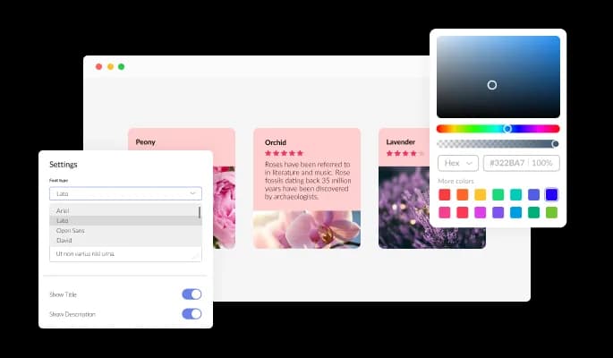Flip Cards - You can fully customize the widget design