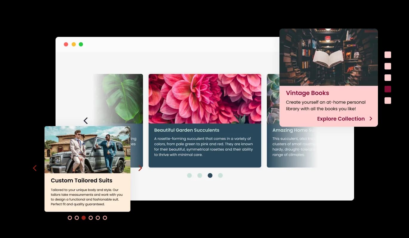 Card Carousel - Choose from multiple layouts for Lodgify Card carousel