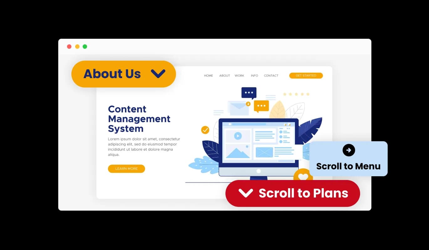 Scroll to Element Button - Bootstrap Studio Scroll to element button Multiple Layouts