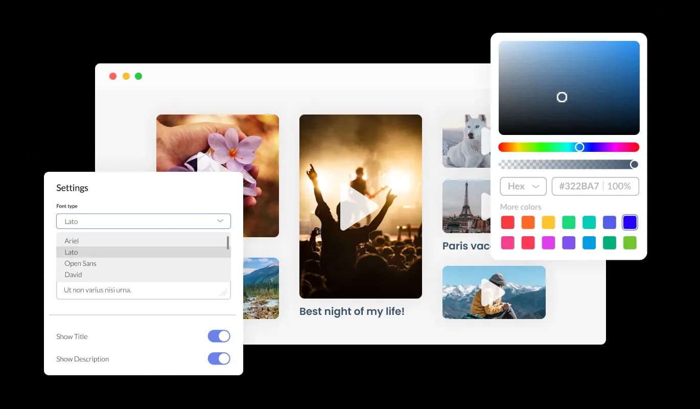 Video Gallery - Fully Personalize Your Video gallery on Macaw with Complete Customization Options