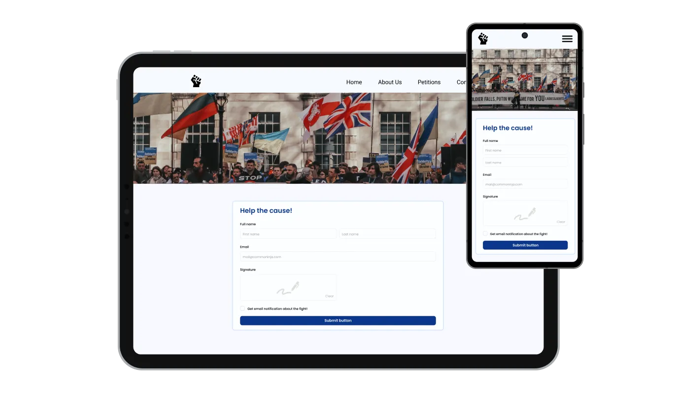 Petition Form - Advanced Customization: Edit the CSS of Your Google Sites Petition