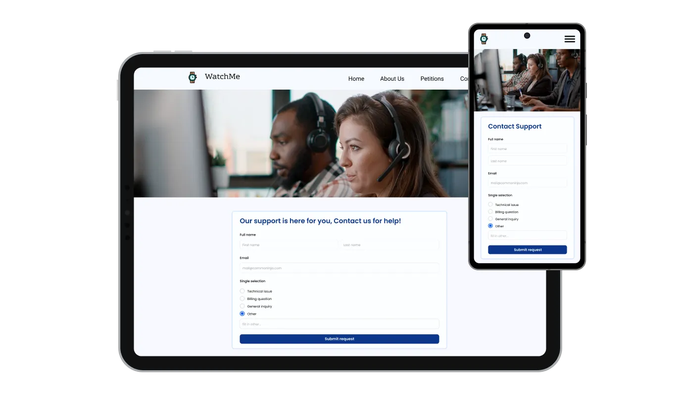 Support Form - Perfectly Responsive Support Form