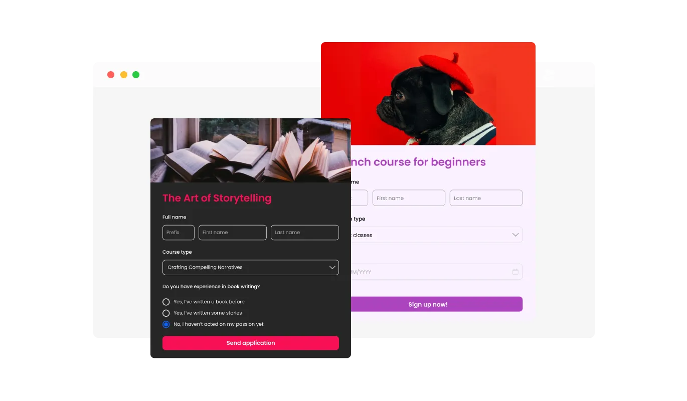Course Registration Form - Enhance Your Course Blogger Registration Form with Text and Images