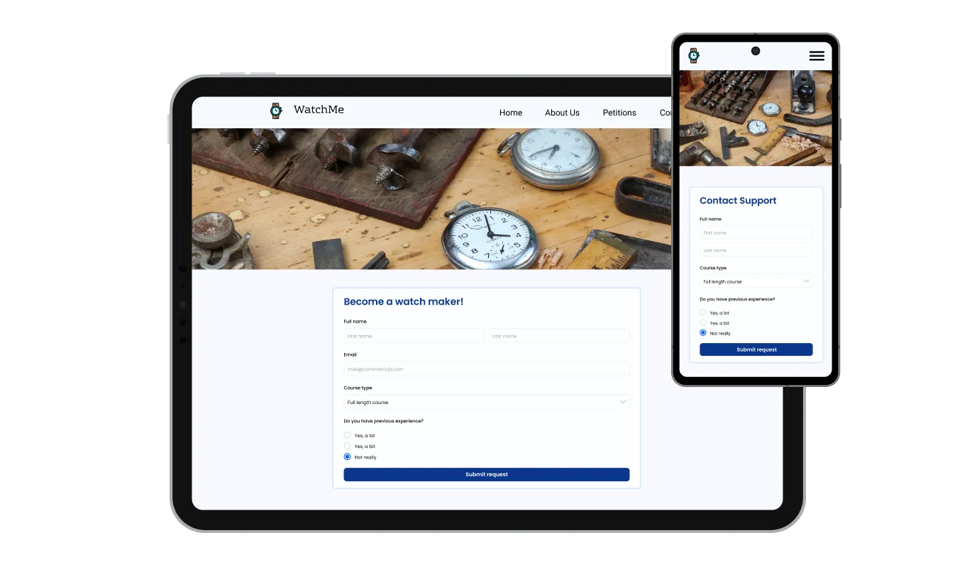 Course Registration Form - Custom CSS for Course Registration Form widget
