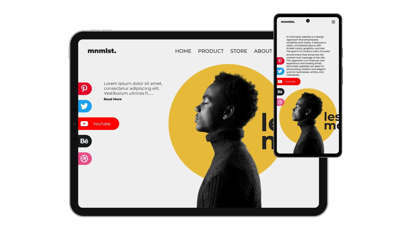 Social Media Links - Perfectly Responsive widget for Swipe Pages