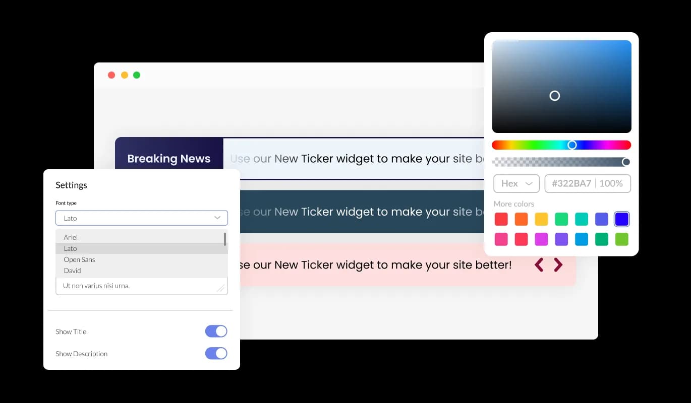 News Ticker - Fully Customizable News Ticker for Weebly