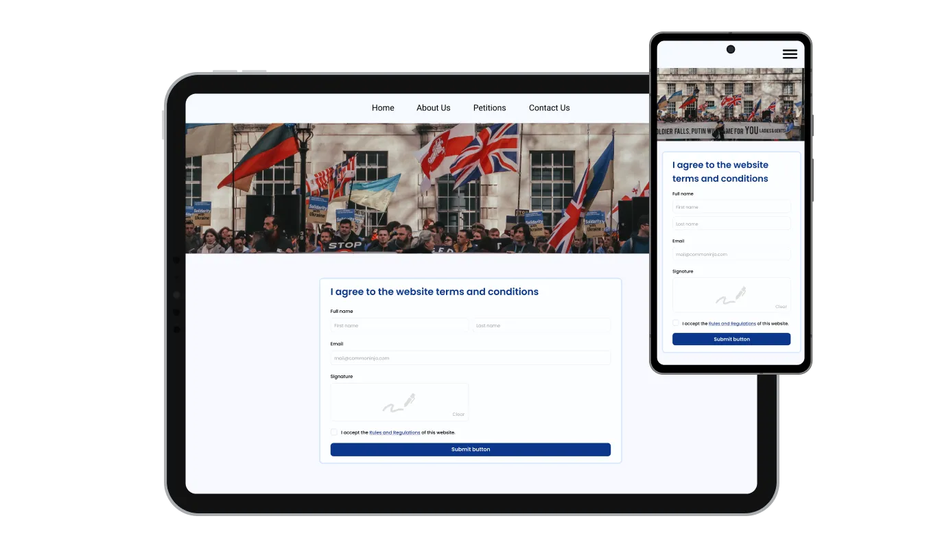 Consent Form - Custom CSS for WPBakery Consent Form