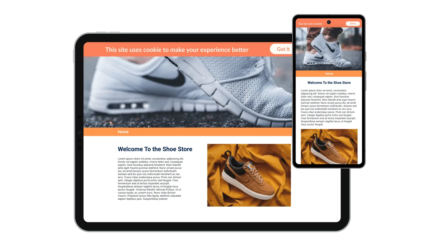 Cookies Consent Bar - Optimum Mobile Responsiveness with widget